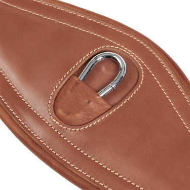 Equestro leren springsingel met elastieken Cognac Bruin