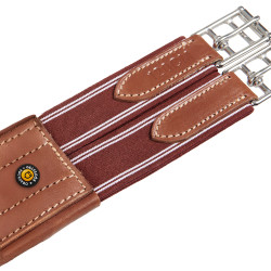 Equestro leren springsingel met elastieken Cognac Bruin