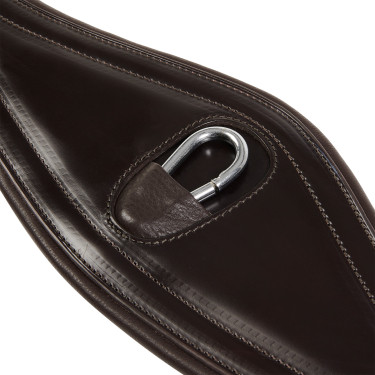 Equestro leren springsingel met elastieken Donkerbruin