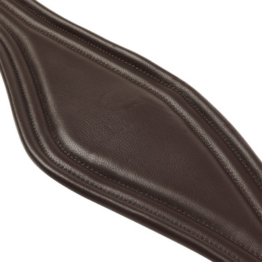 Sangle de saut en cuir Equestro avec élastiques Marron foncé