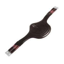 Sangle de saut Equestro en cuir avec protège-boucles Marron foncé Sangle de saut Equestro en cuir avec protège-boucles Marron foncé