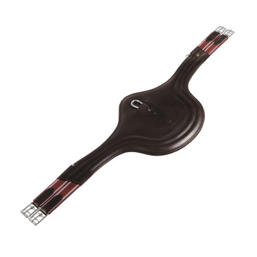 Sangle de saut Equestro en cuir avec protège-boucles Marron foncé Sangle de saut Equestro en cuir avec protège-boucles Marron foncé