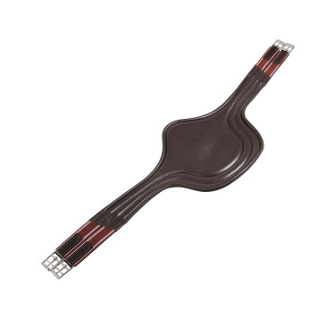 Sangle de saut Equestro en cuir avec protège-boucles Marron foncé Sangle de saut Equestro en cuir avec protège-boucles Marron foncé