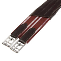 Sangle de saut Equestro en cuir avec protège-boucles Marron foncé Sangle de saut Equestro en cuir avec protège-boucles Marron foncé