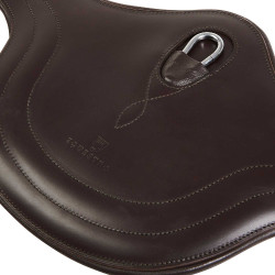 Sangle de saut Equestro en cuir avec protège-boucles Marron foncé Sangle de saut Equestro en cuir avec protège-boucles Marron foncé