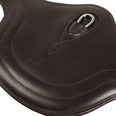 Sangle de saut Equestro en cuir avec protège-boucles Marron foncé Sangle de saut Equestro en cuir avec protège-boucles Marron foncé