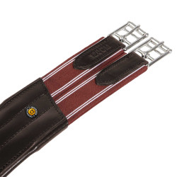 Sangle de saut Equestro en cuir avec protège-boucles Marron foncé Sangle de saut Equestro en cuir avec protège-boucles Marron foncé