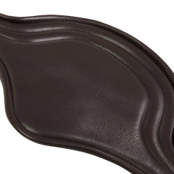 Sangle de saut Equestro en cuir avec protège-boucles Marron foncé Sangle de saut Equestro en cuir avec protège-boucles Marron foncé