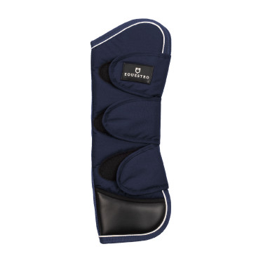 Set transportbeschermers en staartbeschermer Equestro met rubberen patch Marine Marineblauw