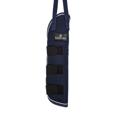 Set transportbeschermers en staartbeschermer Equestro met rubberen patch Marine Marineblauw