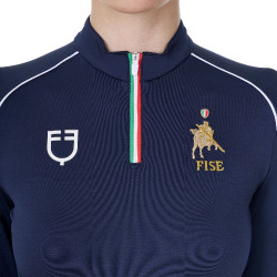 Damesbasislaag voor training Equestro x FISE Marineblazer Marineblauw