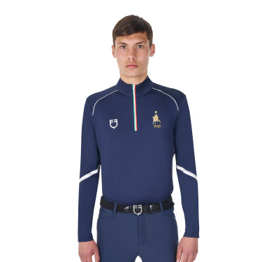 Heren-trainingsbaselayer Equestro x FISE Marineblazer Marineblauw