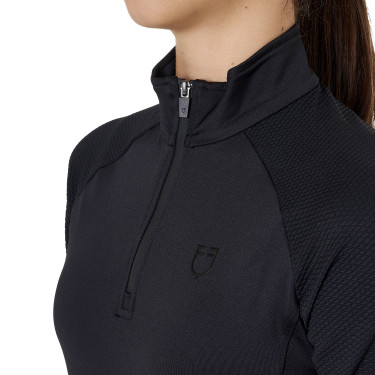 Sous-couche enfant unisexe Equestro en tissu technique Noir / noir