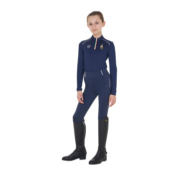 Unisex kindershirt met lange mouwen Equestro x FISE Marineblazer Marineblauw