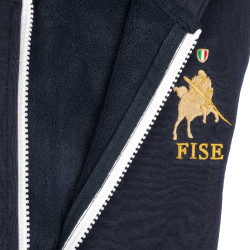Uniseks kinderhoodie van fleece Equestro x FISE Marineblazer Marineblauw