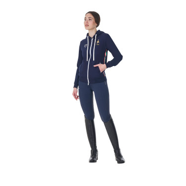 Sweat à capuche femme Equestro x FISE Marine blazer Bleu marine Sweat à capuche femme Equestro x FISE Marine blazer Bleu marine