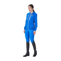Sweat à capuche femme Equestro x FISE Bleu de savoie