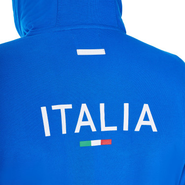 Sweat à capuche homme Equestro x FISE Bleu de savoie