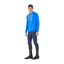 Sweat à capuche homme Equestro x FISE Bleu de savoie