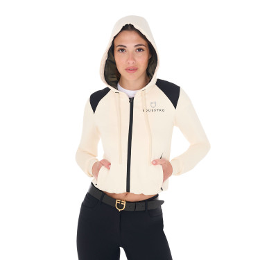 Sweat femme Equestro crop top à capuche