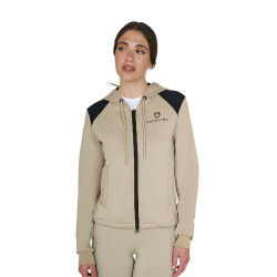 Sweat femme Equestro crop top à capuche Oxford tan Rose