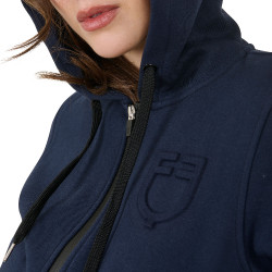 Sweat femme Equestro Institutional à zip frontal Marine blazer Bleu marine