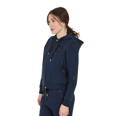 Sweat femme Equestro Institutional à zip frontal Marine blazer Bleu marine