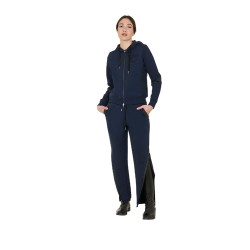 Dameshoodie Equestro Institutional met frontale rits Marineblazer Marineblauw
