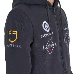 Equestro herenhoodie met meerdere logo’s Asfalt Grijs