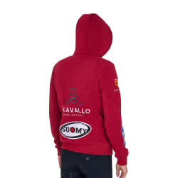 Equestro herenhoodie met meerdere logo’s Scooter Beige