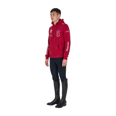 Equestro herenhoodie met meerdere logo’s Scooter Beige