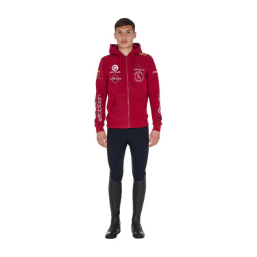 Equestro herenhoodie met meerdere logo’s Scooter Beige