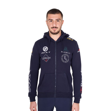 Sweat homme Equestro à capuche multi-logo Marine blazer Bleu marine