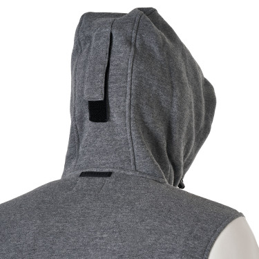 Heren sweatshirt Equestro Institutional tweekleurig met frontale ritssluiting Gemêleerd grijs / antiek wit