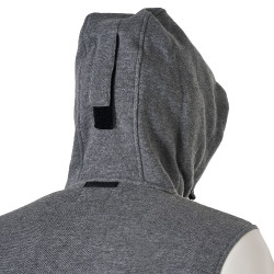 Sweat homme Equestro Institutional bicolore à zip frontal Gris mélangé / blanc antique Sweat homme Equestro Institutional bicolore à zip frontal Gris mélangé / blanc antique