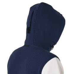 Heren sweatshirt Equestro Institutional tweekleurig met frontale ritssluiting Marineblazer / antiek wit Marineblauw