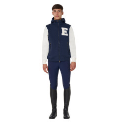 Sweat homme Equestro Institutional bicolore à zip frontal Marine blazer / blanc antique Bleu marine