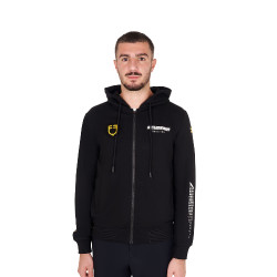 Sweat homme Equestro Scuderia à capuche Noir