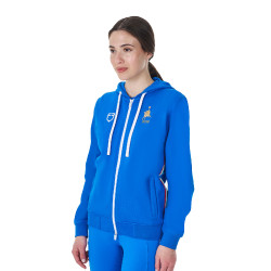 Sweat polaire femme Equestro x FISE Bleu de savoie