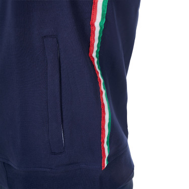 Heren fleece sweater Equestro x FISE Marineblazer Marineblauw