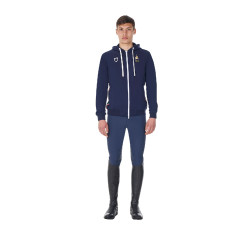 Heren fleece sweater Equestro x FISE Marineblazer Marineblauw