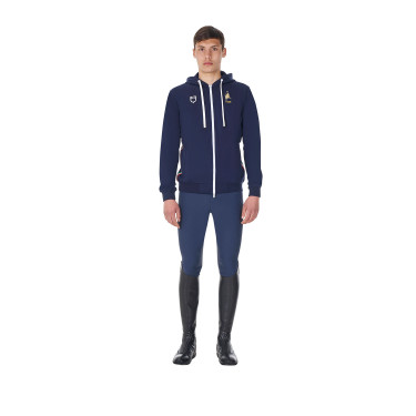 Heren fleece sweater Equestro x FISE Marineblazer Marineblauw