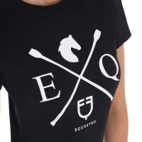 T-shirt femme Equestro EQ coton manches courtes Noir T-shirt femme Equestro EQ coton manches courtes Noir