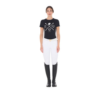 T-shirt femme Equestro EQ coton manches courtes Noir