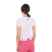 Dames T-shirt Equestro So Lovely van katoen met korte mouwen Wit Dames T-shirt Equestro So Lovely van katoen met korte mouwen Wit