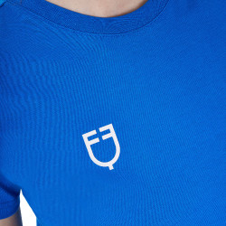 Dames T-shirt Equestro x FISE slim fit met korte mouwen Blauw van Savoye