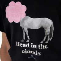 Meisjes T-shirt Equestro Head In The Clouds van katoen met korte mouwen Zwart