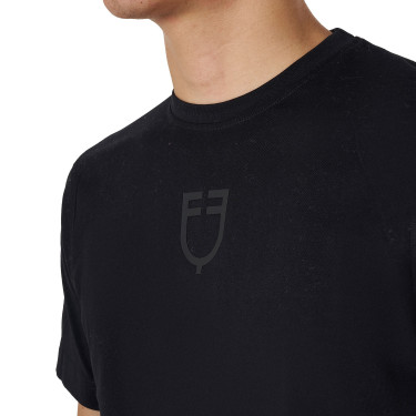 T-shirt homme Equestro basique à logo ton sur ton manches courtes Noir T-shirt homme Equestro basique à logo ton sur ton manches courtes Noir