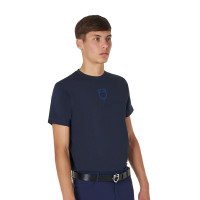T-shirt homme Equestro basique à logo ton sur ton manches courtes Noir