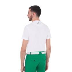 Heren T-shirt Equestro Horse Club van katoen met korte mouwen Wit